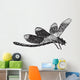Dragonfly, vintage engraving Wall Decal