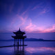 West Lake with Sunset Wall Decal