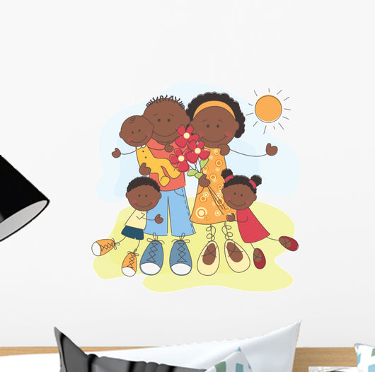 Happy African American Family Wall Decal