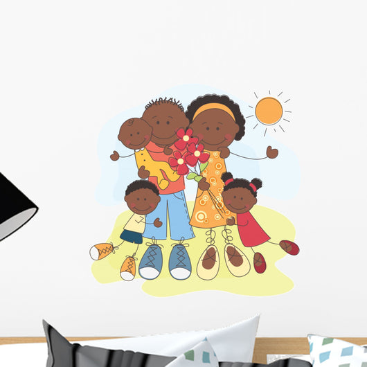 Happy African American Family Wall Decal