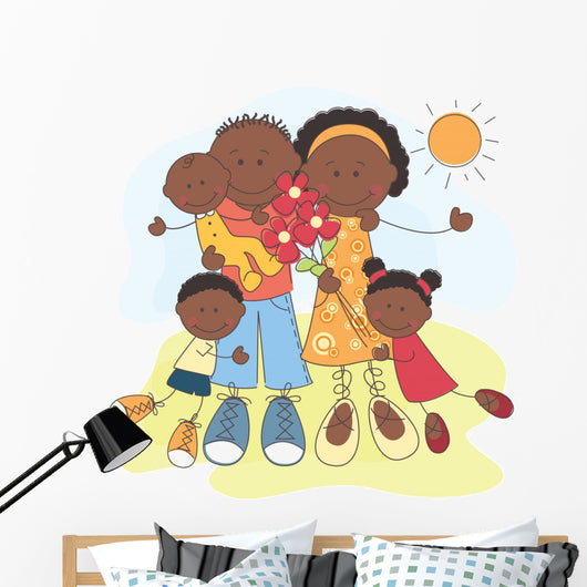 Happy African American Family Wall Decal