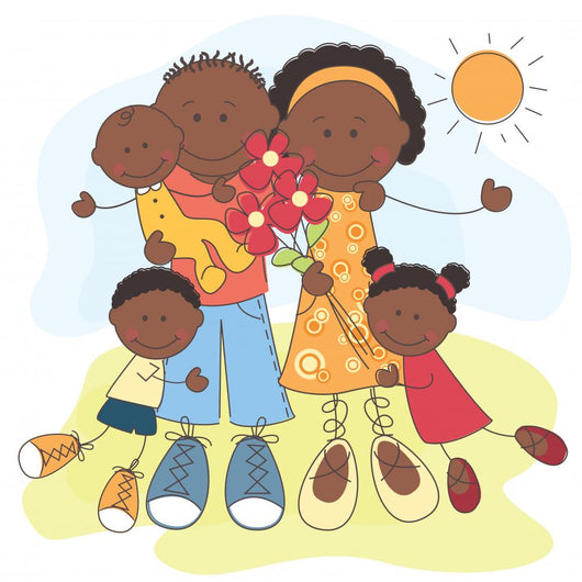 Happy African American Family Wall Decal