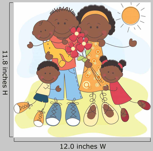 Happy African American Family Wall Decal