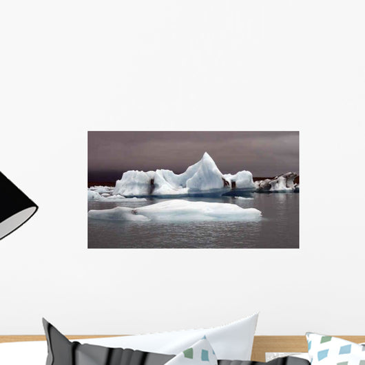 Icebergs against Purple Wall Decal