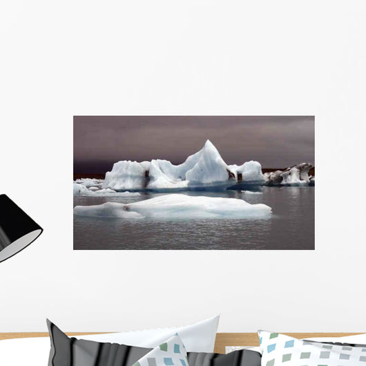 Icebergs against Purple Wall Decal