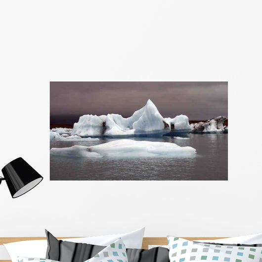 Icebergs against Purple Wall Decal
