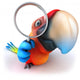 CG Parrot with Magnifying Glass Wall Decal