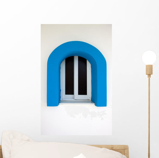 Blue Portcullis Window Wall Decal