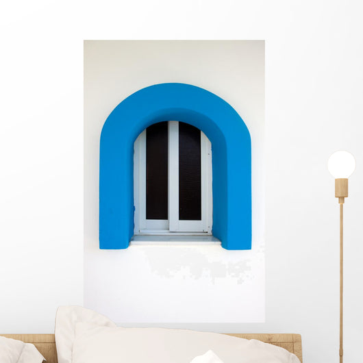Blue Portcullis Window Wall Decal