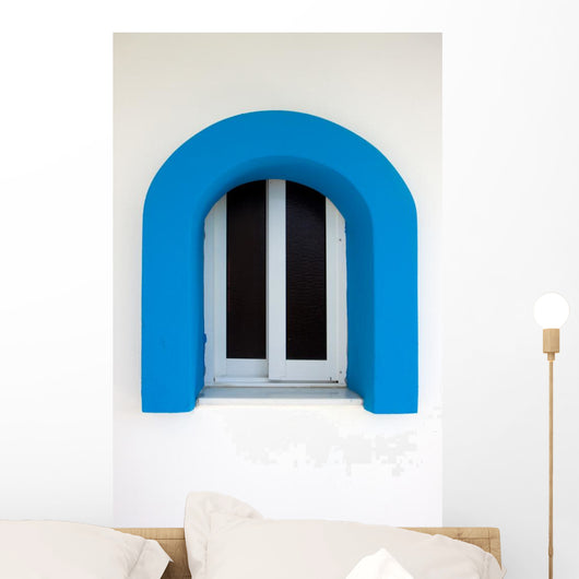 Blue Portcullis Window Wall Decal
