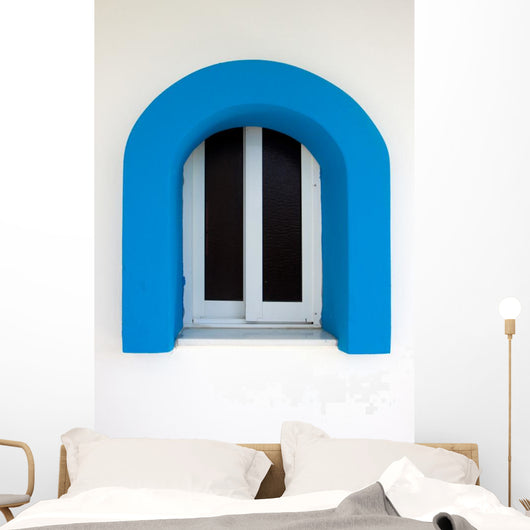 Blue Portcullis Window Wall Decal