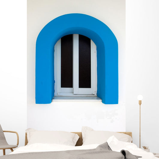 Blue Portcullis Window Wall Decal