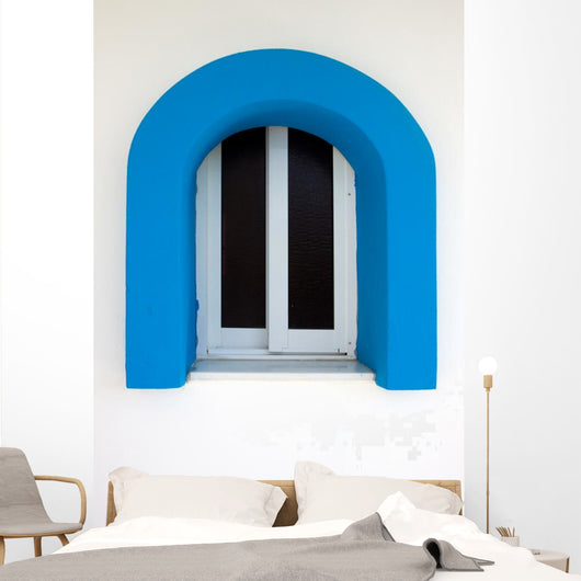 Blue Portcullis Window Wall Decal