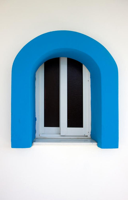 Blue Portcullis Window Wall Decal