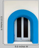 Blue Portcullis Window Wall Decal