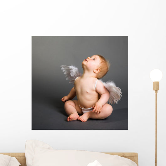 Infant Baby with Angel Wall Decal