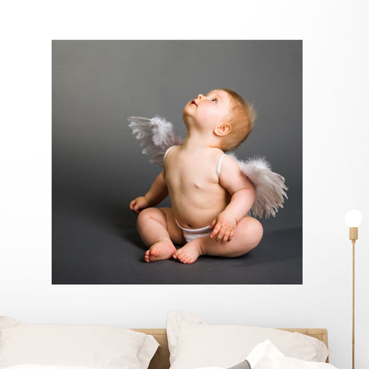Infant Baby with Angel Wall Decal