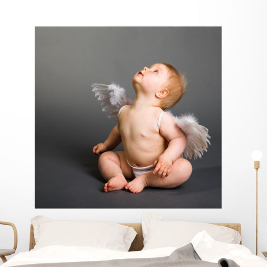 Infant Baby with Angel Wall Decal