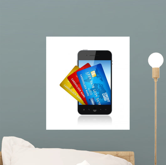 Electronic Wallet Mobile Phone Wall Decal