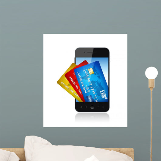 Electronic Wallet Mobile Phone Wall Decal