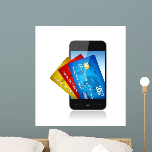 Electronic Wallet Mobile Phone Wall Decal