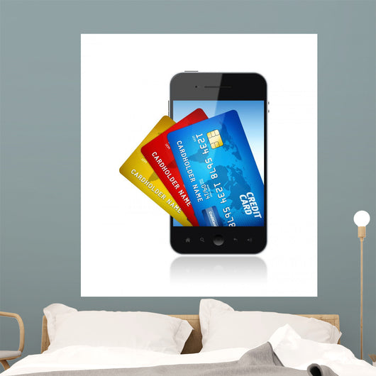 Electronic Wallet Mobile Phone Wall Decal