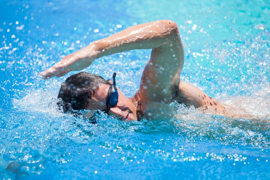 Young Man Swimming Front Wall Decal