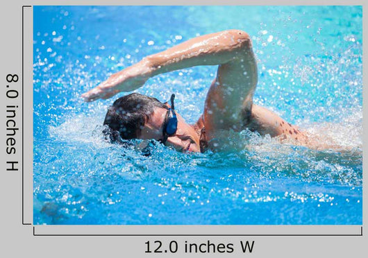 Young Man Swimming Front Wall Decal
