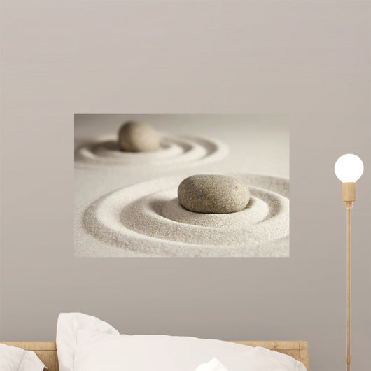 Zen Stones in Sand Circles Wall Decal
