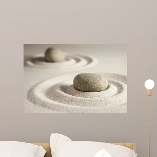 Zen Stones in Sand Circles Wall Decal