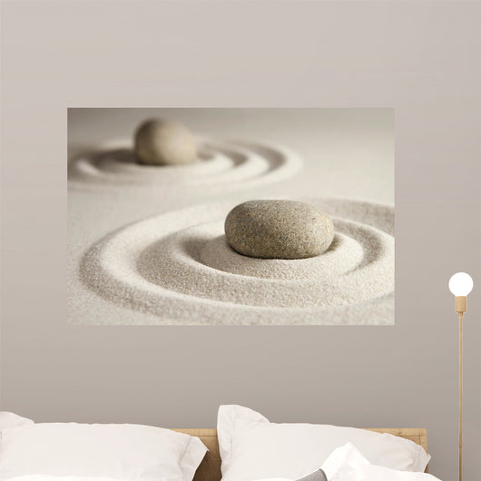 Zen Stones in Sand Circles Wall Decal