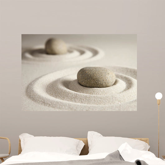 Zen Stones in Sand Circles Wall Decal
