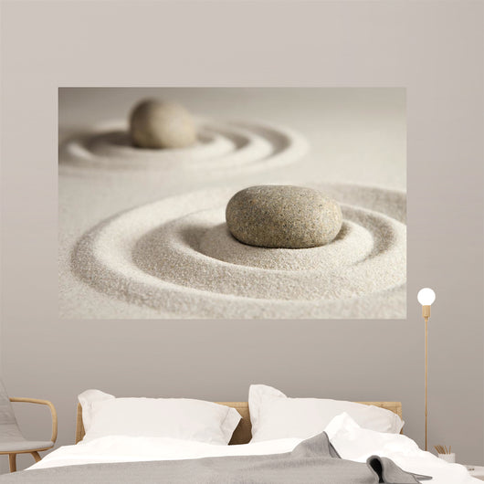 Zen Stones in Sand Circles Wall Decal