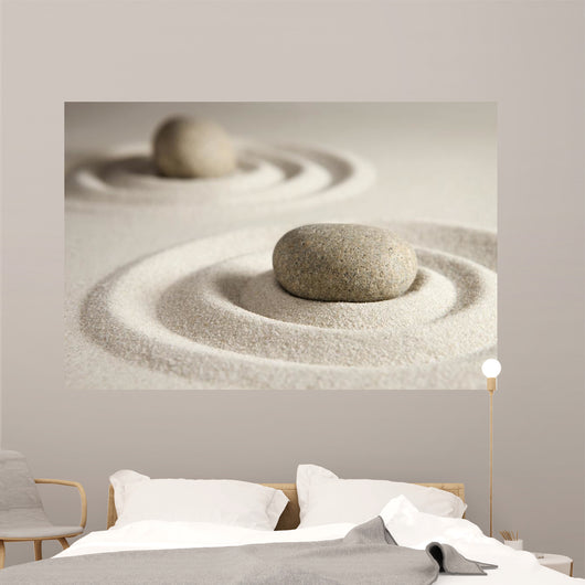 Zen Stones in Sand Circles Wall Decal