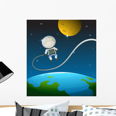 Outer Space Wall Decal shown on a wall