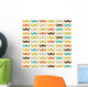 Seamless Pattern with Mustache Wall Decal