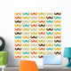 Seamless Pattern with Mustache Wall Decal