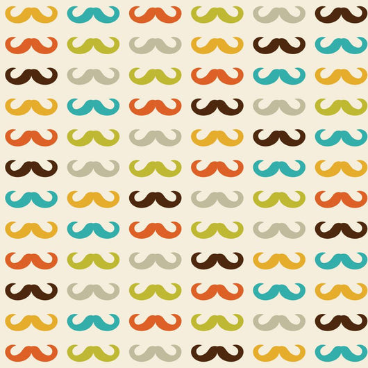 Seamless Pattern with Mustache Wall Decal