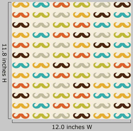 Seamless Pattern with Mustache Wall Decal