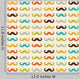 Seamless Pattern with Mustache Wall Decal