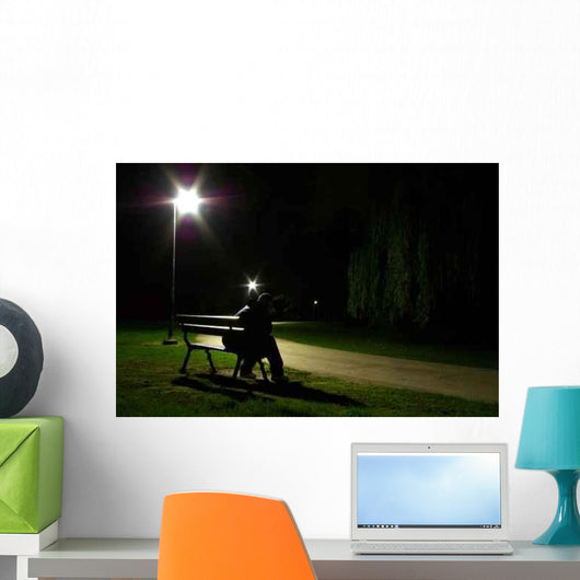 Lonely Man Sitting Bench Wall Decal