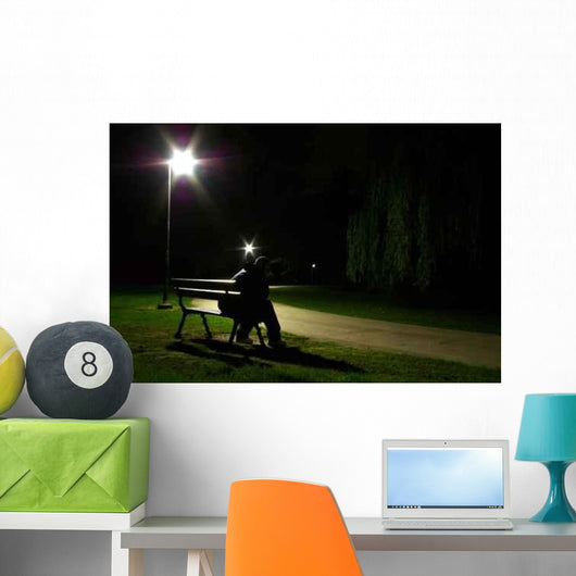 Lonely Man Sitting Bench Wall Decal