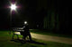 Lonely Man Sitting Bench Wall Decal