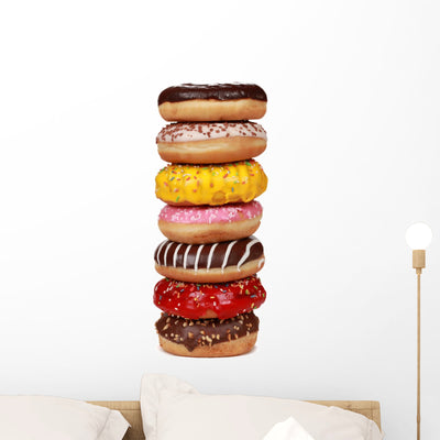 Stack of Donuts Wall Decal shown on a wall