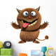 Brown Furry Alien Wall Decal