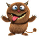 Brown Furry Alien Wall Decal