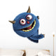 Blue Furry Alien Peaking Around Corner Wall Decal