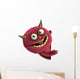 Red Furry Alien Wall Decal