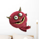 Red Furry Alien Wall Decal