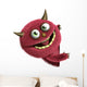 Red Furry Alien Wall Decal